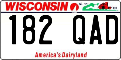 WI license plate 182QAD