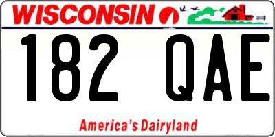 WI license plate 182QAE