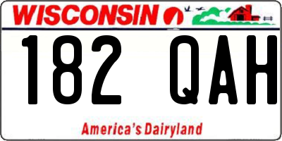 WI license plate 182QAH