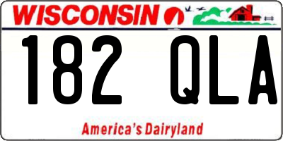 WI license plate 182QLA