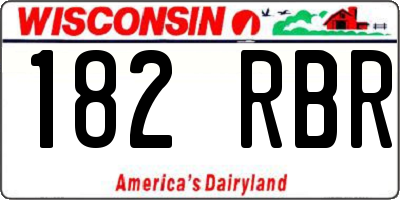 WI license plate 182RBR
