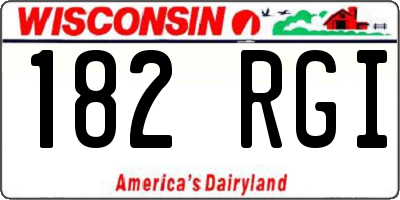 WI license plate 182RGI