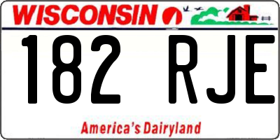 WI license plate 182RJE