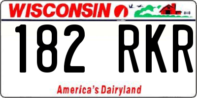 WI license plate 182RKR