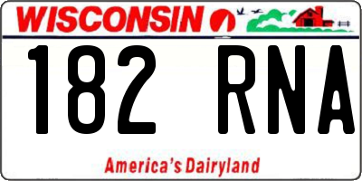 WI license plate 182RNA