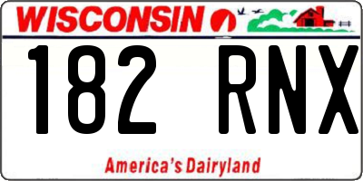 WI license plate 182RNX