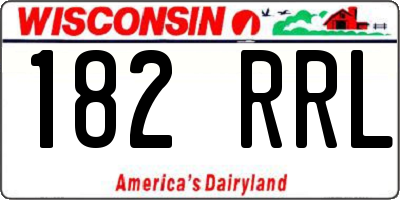 WI license plate 182RRL