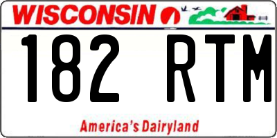 WI license plate 182RTM
