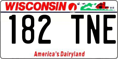 WI license plate 182TNE
