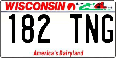 WI license plate 182TNG