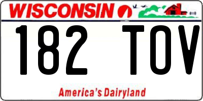 WI license plate 182TOV