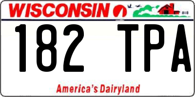 WI license plate 182TPA