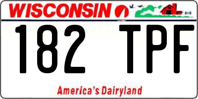 WI license plate 182TPF