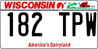 WI license plate 182TPW