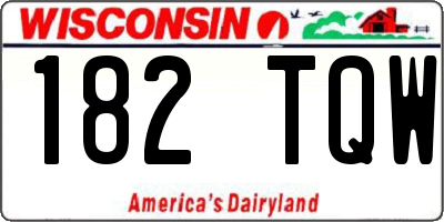 WI license plate 182TQW