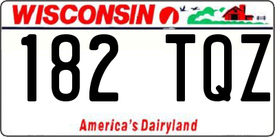 WI license plate 182TQZ