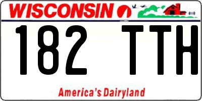 WI license plate 182TTH