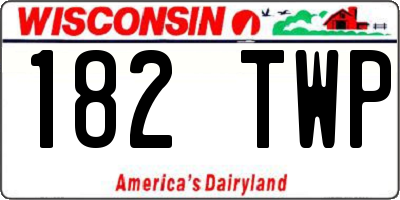 WI license plate 182TWP