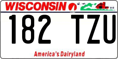 WI license plate 182TZU