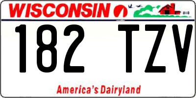 WI license plate 182TZV