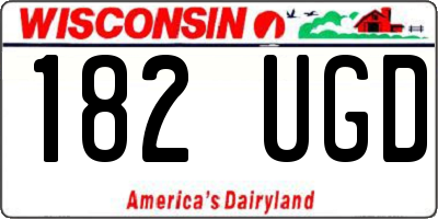 WI license plate 182UGD