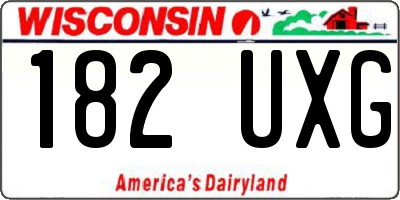 WI license plate 182UXG