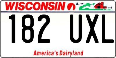WI license plate 182UXL
