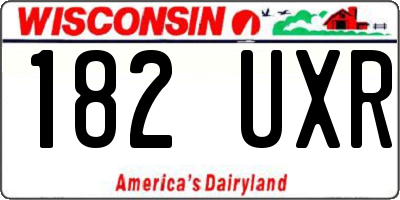 WI license plate 182UXR