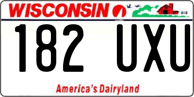 WI license plate 182UXU