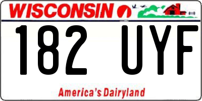 WI license plate 182UYF