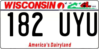 WI license plate 182UYU
