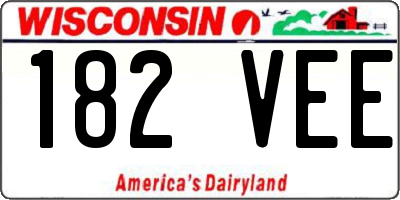 WI license plate 182VEE