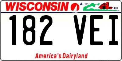 WI license plate 182VEI