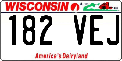 WI license plate 182VEJ