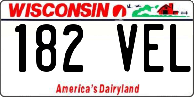 WI license plate 182VEL