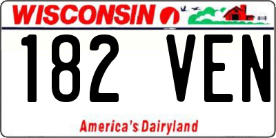 WI license plate 182VEN