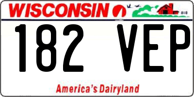 WI license plate 182VEP