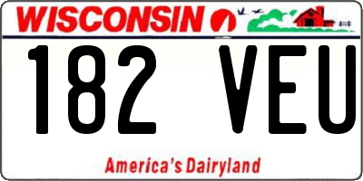 WI license plate 182VEU