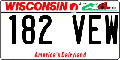 WI license plate 182VEW