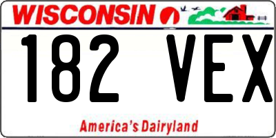 WI license plate 182VEX