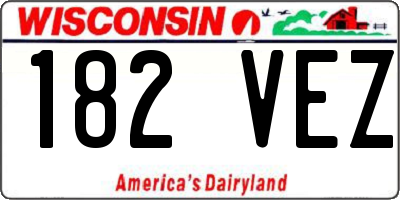 WI license plate 182VEZ