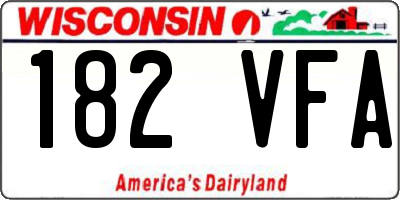 WI license plate 182VFA