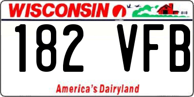 WI license plate 182VFB