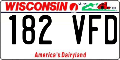 WI license plate 182VFD