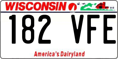 WI license plate 182VFE