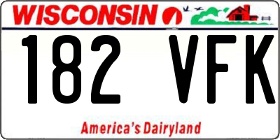 WI license plate 182VFK