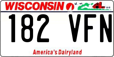 WI license plate 182VFN