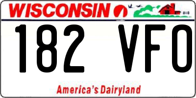 WI license plate 182VFO