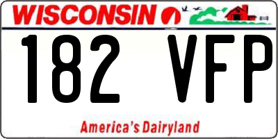 WI license plate 182VFP