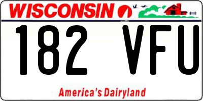 WI license plate 182VFU